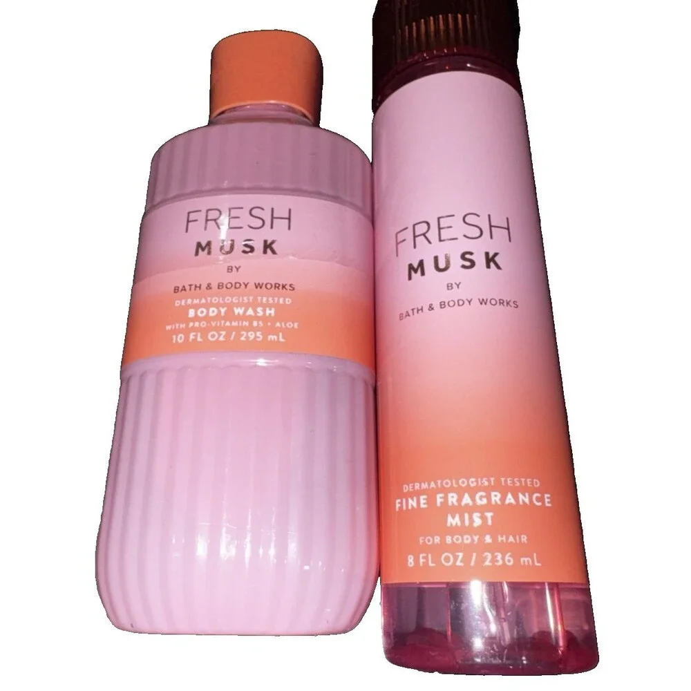 Bath & Body Works Fresh Musk Fine Fragrance Mist & Body Wash - 2 Piece
